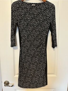 Anne Klein Black & White Patterned Bodycon Dress